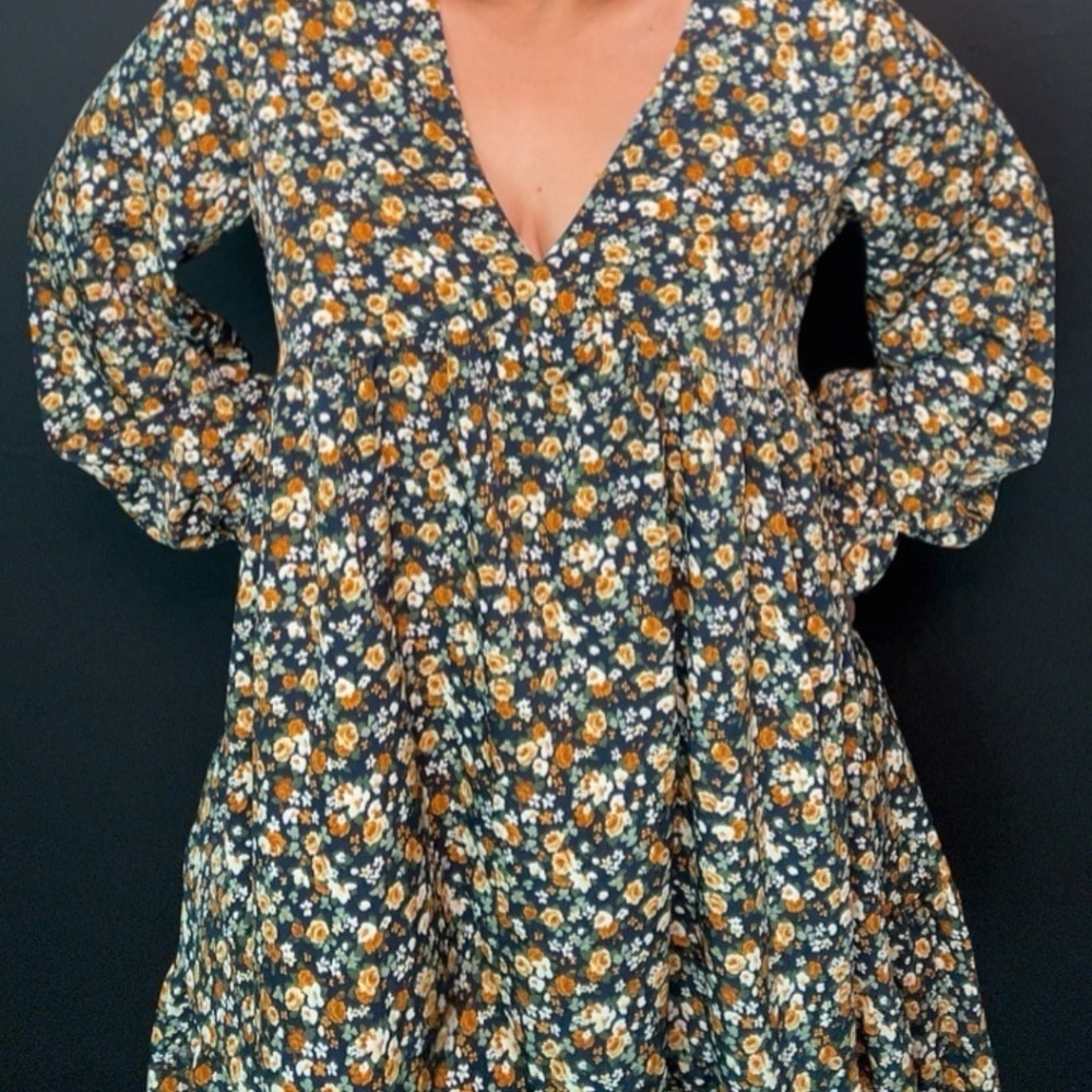 Shein Flower Long Sleeve Dress